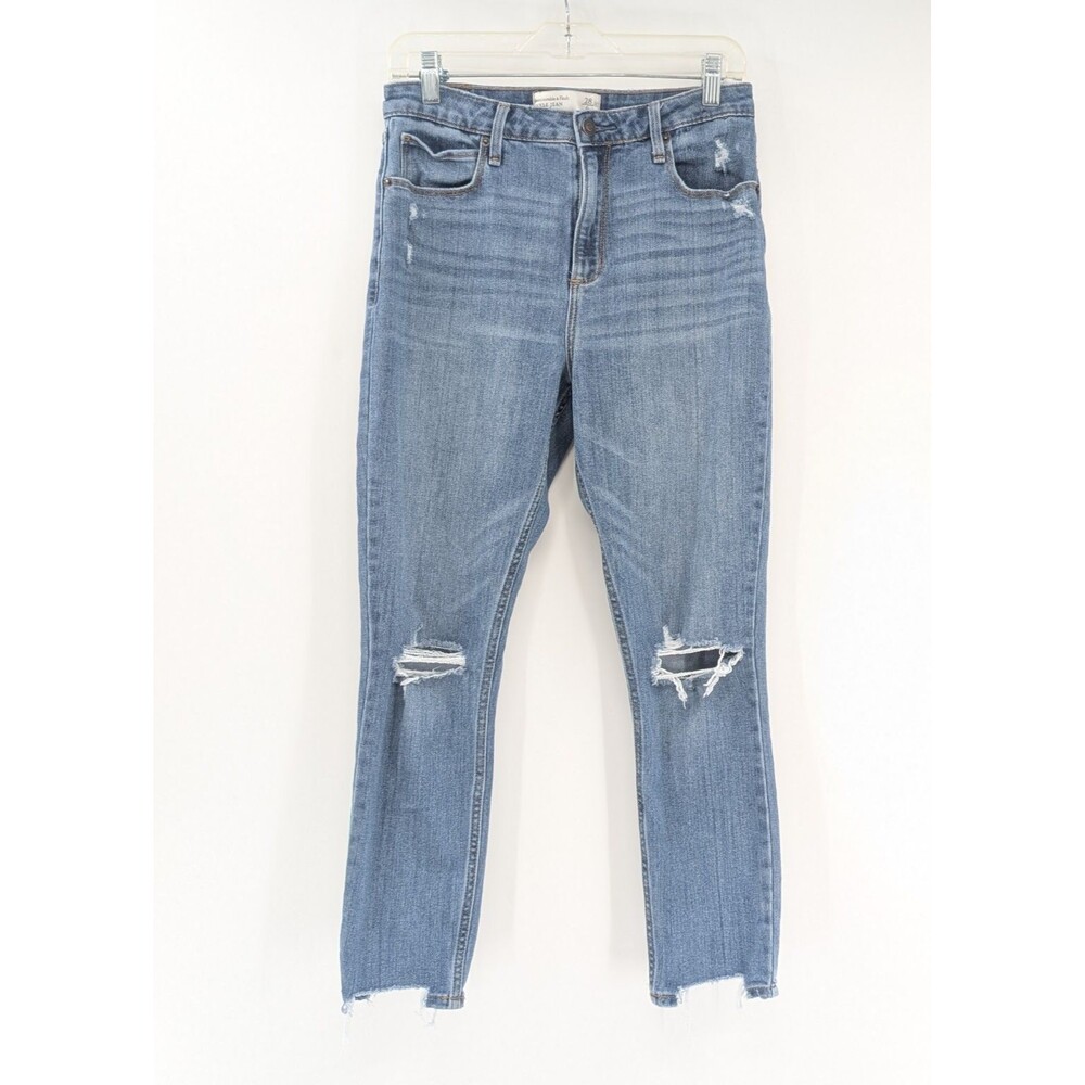 Abercrombie & Fitch Womens Distressed High Rise Ankle Jeans Size 6 Reg 28/25